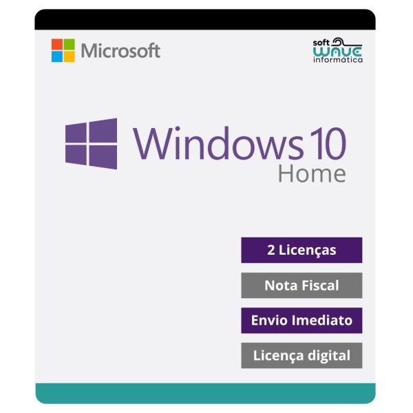 Pack 2x Windows 10 Home OEM 32/64 Bits – Licença Digital