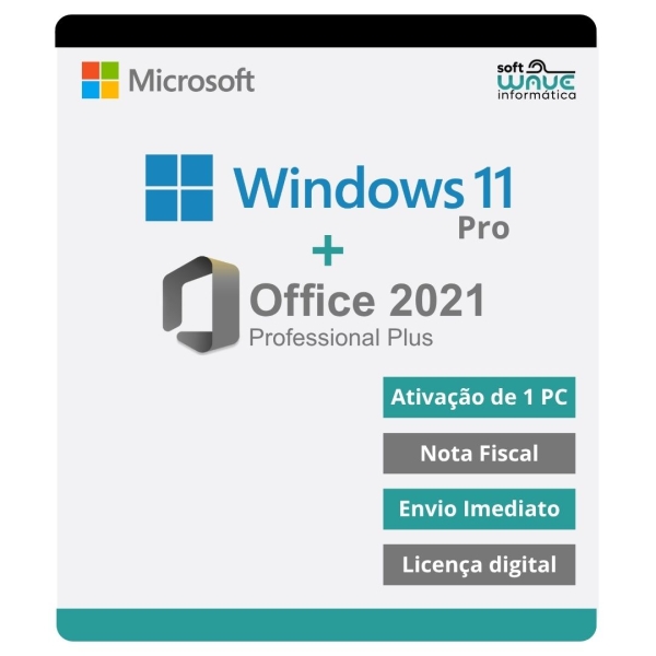 Pack Licença Windows 11 Pro + Office 2021 Professional Plus