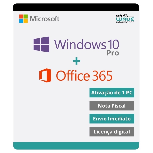 Pack Licença Windows 10 Pro + Conta de Acesso Office 365